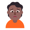 Person Frowning Flat Medium Dark Element from Fluent Emoji Flat Set