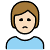 Person Frowning Light Skin Tone Element from OpenMoji Emoji Set