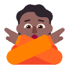 Person Gesturing No Flat Medium Dark Element from Fluent Emoji Flat Set