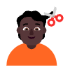 Person Getting Haircut Flat Dark Element from Fluent Emoji Flat Set
