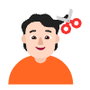 Person Getting Haircut Flat Light Element from Fluent Emoji Flat Set