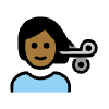 Person Getting Haircut Medium Dark Skin Tone Element from OpenMoji Emoji Set