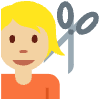 Person Getting Haircut Medium Light Skin Tone Element from Twemoji Emoji Set