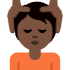 Person Getting Massage Dark Skin Tone Element from Twemoji Emoji Set