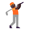 Person Golfing Flat Dark Element from Fluent Emoji Flat Set