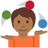 Person Juggling Medium Dark Skin Tone Element from Twemoji Emoji Set