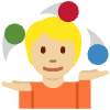 Person Juggling Medium Light Skin Tone Element from Twemoji Emoji Set
