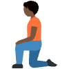 Person Kneeling Dark Skin Tone Element from Twemoji Emoji Set
