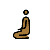 Person Kneeling Medium Dark Skin Tone Element from OpenMoji Emoji Set