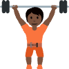 Person Lifting Weights Dark Skin Tone Element from Twemoji Emoji Set