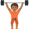 Person Lifting Weights Medium Dark Skin Tone Element from Twemoji Emoji Set