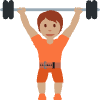 Person Lifting Weights Medium Skin Tone Element from Twemoji Emoji Set