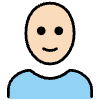 Person Light Skin Tone Bald Element from OpenMoji Emoji Set