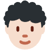 Person Light Skin Tone Curly Hair Element from Twemoji Emoji Set