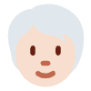 Person Light Skin Tone White Hair Element from Twemoji Emoji Set