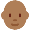 Person Medium Dark Skin Tone Bald Element from Twemoji Emoji Set