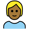 Person Medium Dark Skin Tone Blond Hair Element from OpenMoji Emoji Set