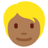 Person Medium Dark Skin Tone Blond Hair Element from Twemoji Emoji Set