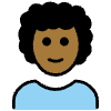 Person Medium Dark Skin Tone Curly Hair Element from OpenMoji Emoji Set