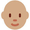 Person Medium Skin Tone Bald Element from Twemoji Emoji Set
