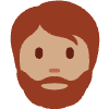 Person Medium Skin Tone Beard Element from Twemoji Emoji Set