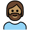 Person Medium Skin Tone Beard Element from OpenMoji Emoji Set