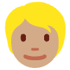 Person Medium Skin Tone Blond Hair Element from Twemoji Emoji Set