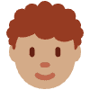 Person Medium Skin Tone Curly Hair Element from Twemoji Emoji Set