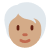 Person Medium Skin Tone White Hair Emoji from Twemoji Set | Free Download as SVG Vector and Transparent PNG | Streamline emojis