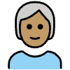 Person Medium Skin Tone White Hair Element from OpenMoji Emoji Set