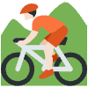 Person Mountain Biking Light Skin Tone Element from Twemoji Emoji Set