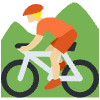 Person Mountain Biking Medium Light Skin Tone Element from Twemoji Emoji Set