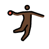 Person Playing Handball Dark Skin Tone Element from OpenMoji Emoji Set