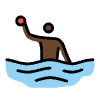 Person Playing Water Polo Dark Skin Tone Element from OpenMoji Emoji Set