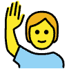Person Raising Hand Element from OpenMoji Emoji Set