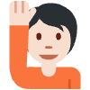 Person Raising Hand Light Skin Tone Element from Twemoji Emoji Set