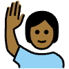 Person Raising Hand Medium Dark Skin Tone Element from OpenMoji Emoji Set