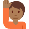 Person Raising Hand Medium Dark Skin Tone Element from Twemoji Emoji Set