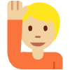 Person Raising Hand Medium Light Skin Tone Element from Twemoji Emoji Set