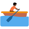 Person Rowing Boat Dark Skin Tone Element from Twemoji Emoji Set