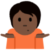 Person Shrugging Dark Skin Tone Element from Twemoji Emoji Set