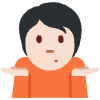 Person Shrugging Light Skin Tone Element from Twemoji Emoji Set