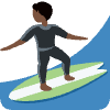 Person Surfing Dark Skin Tone Element from Twemoji Emoji Set