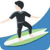 Person Surfing Light Skin Tone Element from Twemoji Emoji Set