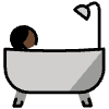 Person Taking Bath Dark Skin Tone Element from OpenMoji Emoji Set