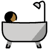 Person Taking Bath Medium Dark Skin Tone Element from OpenMoji Emoji Set
