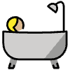Person Taking Bath Medium Light Skin Tone Element from OpenMoji Emoji Set