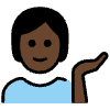 Person Tipping Hand Dark Skin Tone Element from OpenMoji Emoji Set
