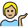 Person Tipping Hand Medium Light Skin Tone Element from OpenMoji Emoji Set