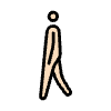 Person Walking Light Skin Tone Element from OpenMoji Emoji Set